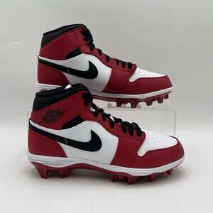 Mens Size 9 Air Jordan 1 Mid TD Chicago Red White Football Cleats FJ6805 106